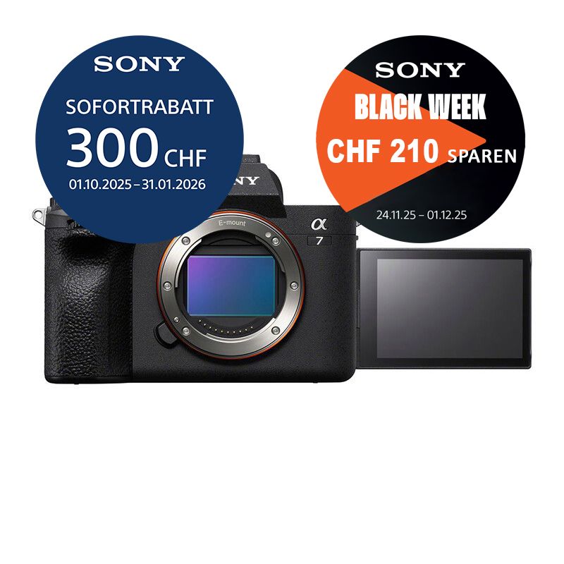 Sony A7 Mark IV Gehäuse - ''4 Jahre Garantie'' - inkl. CHF 300 Sofortrabatt & CHF 210 Black Week Rabatt Sony A7 Mark IV Gehäuse - ''4 Jahre Garantie'' - inkl. CHF 300 Sofortrabatt & CHF 210 Black Week Rabatt