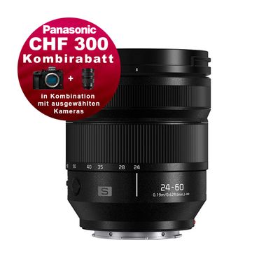 Panasonic S 24-60mm 2.8 - 5 Jahres Garantie - CHF 300.- Kombinationsrabatt Panasonic S 24-60mm 2.8 - 5 Jahres Garantie - CHF 300.- Kombinationsrabatt