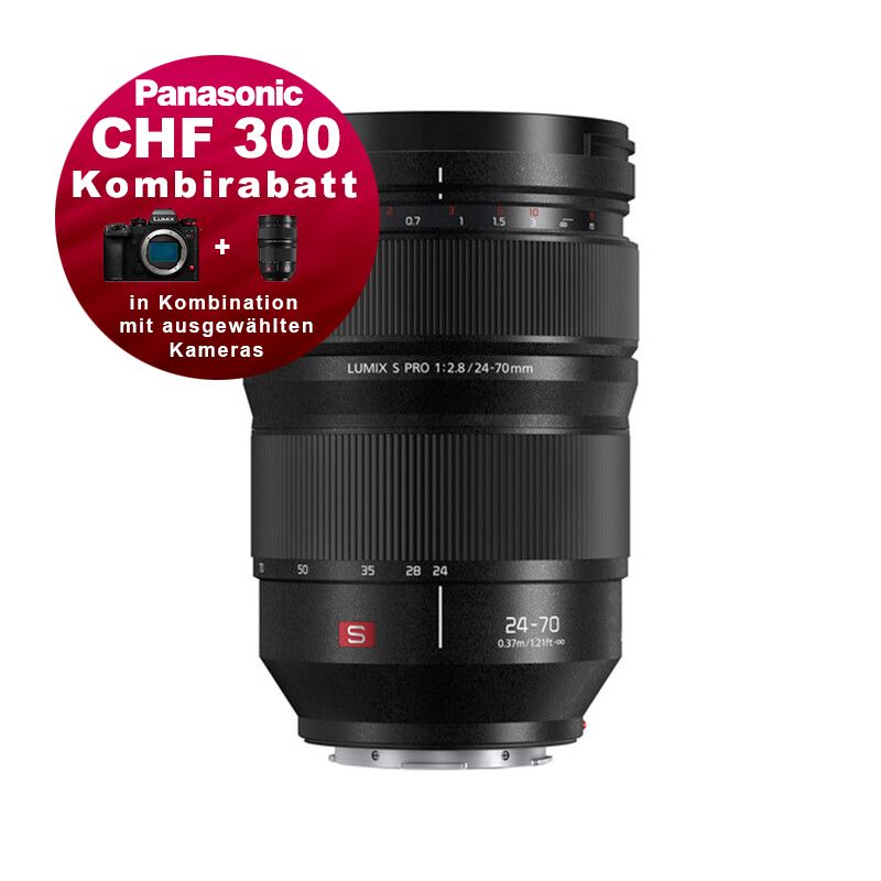 Panasonic S 24-70mm 2.8 Pro - 5 Jahres Garantie - CHF 300.- Kombinationsrabatt Panasonic S 24-70mm 2.8 Pro - 5 Jahres Garantie - CHF 300.- Kombinationsrabatt