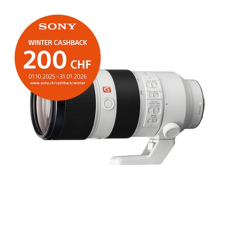 Sony FE 70-200mm 2.8 GM OSS - ''4 Jahre Garantie'' - CHF 200.- Cashback Sony FE 70-200mm 2.8 GM OSS - ''4 Jahre Garantie'' - CHF 200.- Cashback