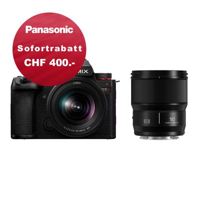 Panasonic S5 Mark II Kit 20-60mm + 50mm - 5 Jahres Garantie - inkl. CHF 400.- Sofortrabatt Panasonic S5 Mark II Kit 20-60mm + 50mm - 5 Jahres Garantie - inkl. CHF 400.- Sofortrabatt