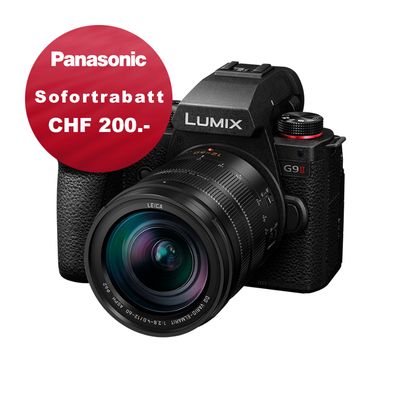 Panasonic G9 Mark II Kit mit 12-60mm 2.8-4.0 Leica - inkl. CHF 200.- Sofortrabatt Panasonic G9 Mark II Kit mit 12-60mm 2.8-4.0 Leica - inkl. CHF 200.- Sofortrabatt