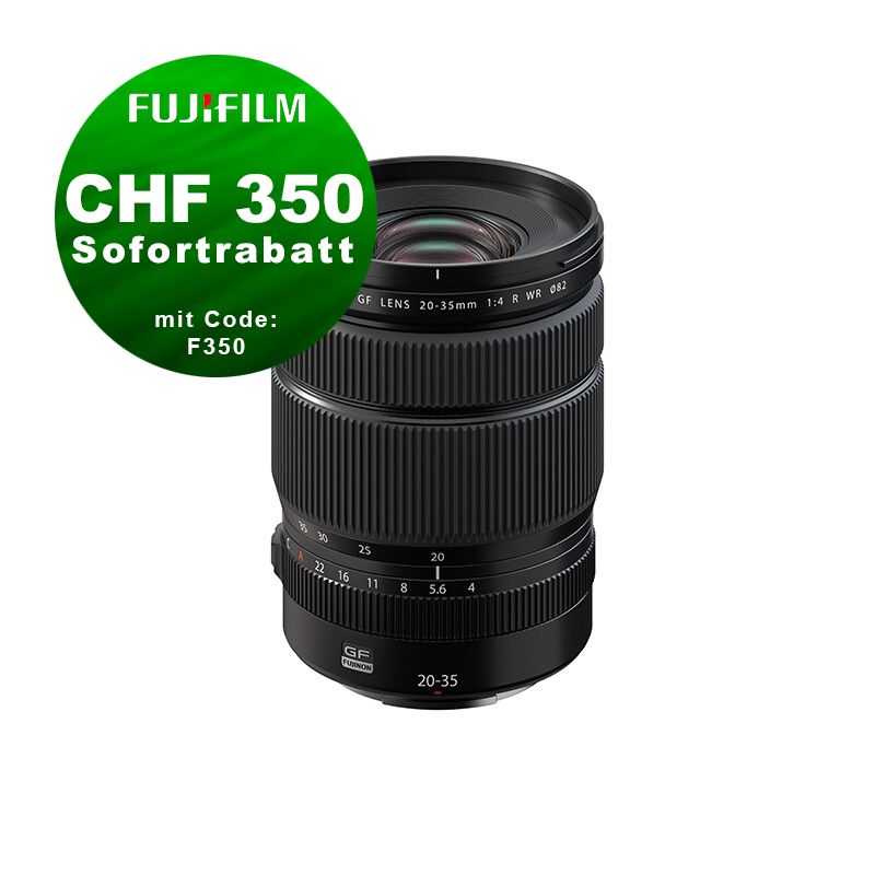 Fujinon GF 20-35mm 4.0 R WR - ''Swiss Garantie'' - CHF 350 Rabatt mit Code F350 Fujinon GF 20-35mm 4.0 R WR - ''Swiss Garantie'' - CHF 350 Rabatt mit Code F350