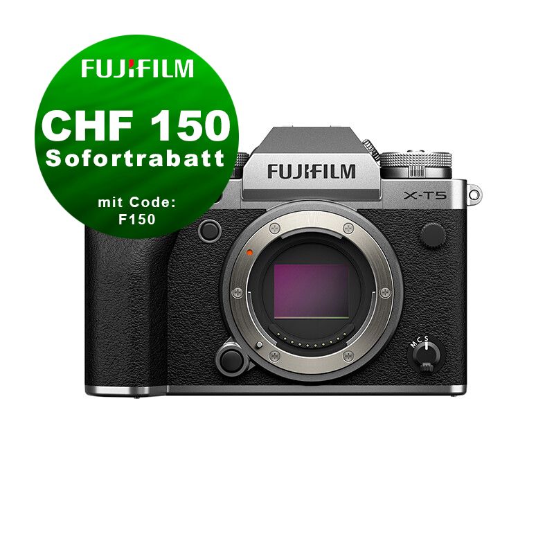 Fujifilm X-T5 Gehäuse (silver) - ''Swiss Garantie'' - CHF 150 Rabatt mit Code F150 Fujifilm X-T5 Gehäuse (silver) - ''Swiss Garantie'' - CHF 150 Rabatt mit Code F150
