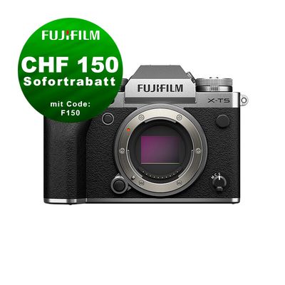 Fujifilm X-T5 Gehäuse (silver) - ''Swiss Garantie'' - CHF 150 Rabatt mit Code F150 Fujifilm X-T5 Gehäuse (silver) - ''Swiss Garantie'' - CHF 150 Rabatt mit Code F150