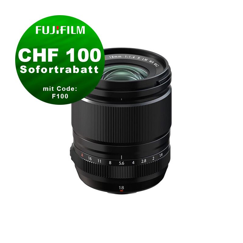 Fujinon XF 18mm 1.4 R LM WR - ''Swiss Garantie'' - CHF 100 Rabatt mit Code F100 Fujinon XF 18mm 1.4 R LM WR - ''Swiss Garantie'' - CHF 100 Rabatt mit Code F100