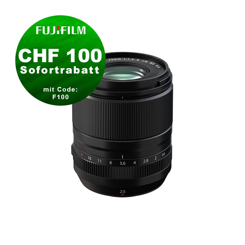 Fujinon XF 23mm 1.4 R LM WR - ''Swiss Garantie'' - CHF 100 Rabatt mit Code F100 Fujinon XF 23mm 1.4 R LM WR - ''Swiss Garantie'' - CHF 100 Rabatt mit Code F100