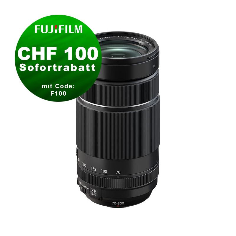 Fujinon XF 70-300mm 4.0-5.6 R LM OIS WR - ''Swiss Garantie'' - CHF 100 Rabatt mit Code F100 Fujinon XF 70-300mm 4.0-5.6 R LM OIS WR - ''Swiss Garantie'' - CHF 100 Rabatt mit Code F100