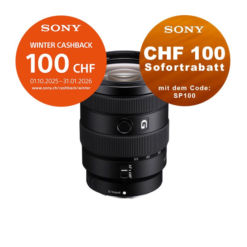Sony E 16-55mm 2.8 G - ''4 Jahre Garantie'' - inkl. CHF 100.- Cashback + CHF 100 Sofortrabatt mit Code SP100 Sony E 16-55mm 2.8 G - ''4 Jahre Garantie'' - inkl. CHF 100.- Cashback + CHF 100 Sofortrabatt mit Code SP100