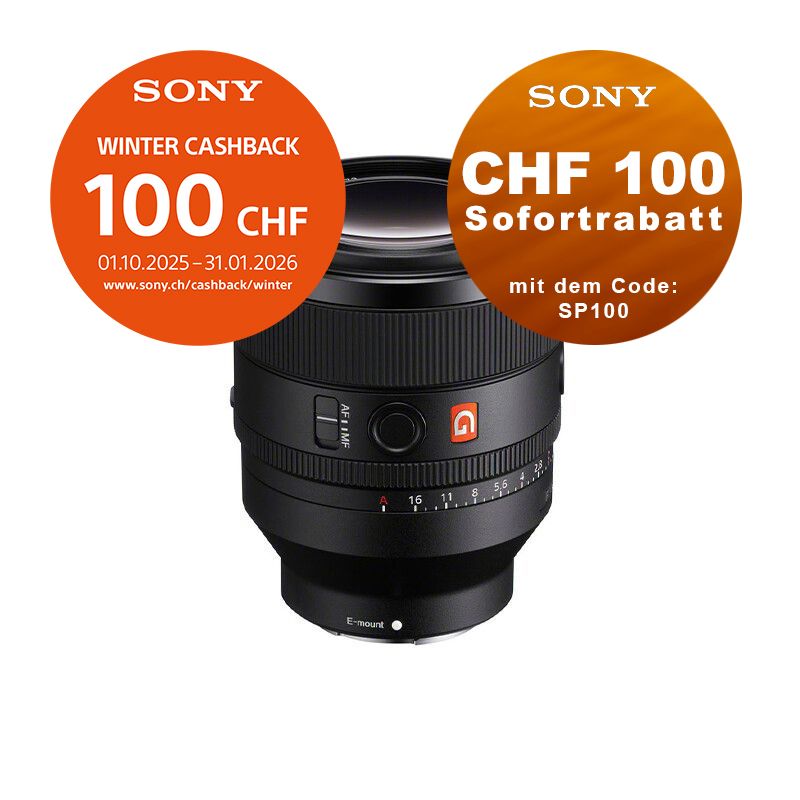 Sony FE 50mm 1.2 GM - ''4 Jahre Garantie'' - inkl. CHF 100.- Cashback + CHF 100 Sofortrabatt mit Code SP100 Sony FE 50mm 1.2 GM - ''4 Jahre Garantie'' - inkl. CHF 100.- Cashback + CHF 100 Sofortrabatt mit Code SP100