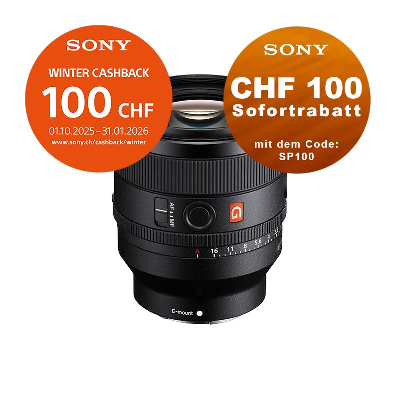 Sony FE 50mm 1.4 GM - ''4 Jahre Garantie'' - inkl. CHF 100.- Cashback + CHF 100 Sofortrabatt mit Code SP100 Sony FE 50mm 1.4 GM - ''4 Jahre Garantie'' - inkl. CHF 100.- Cashback + CHF 100 Sofortrabatt mit Code SP100