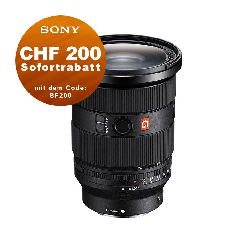 Sony FE 24-70mm 2.8 GM II - ''4 Jahre Garantie'' - inkl. CHF 200 Sofortrabatt mit Code SP200 Sony FE 24-70mm 2.8 GM II - ''4 Jahre Garantie'' - inkl. CHF 200 Sofortrabatt mit Code SP200