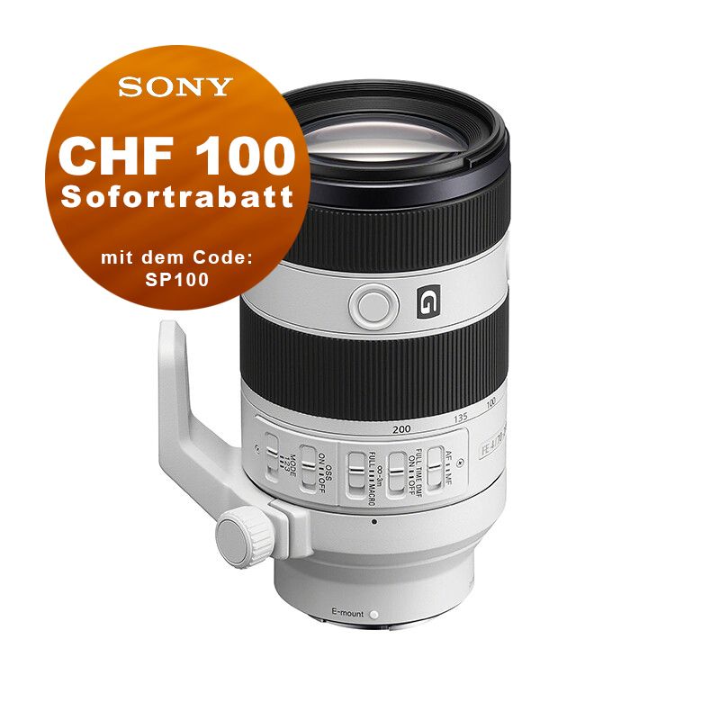 Sony FE 70-200mm 4.0 Macro G OSS II - ''4 Jahre Garantie'' - inkl. CHF 100 Sofortrabatt mit Code SP100 Sony FE 70-200mm 4.0 Macro G OSS II - ''4 Jahre Garantie'' - inkl. CHF 100 Sofortrabatt mit Code SP100