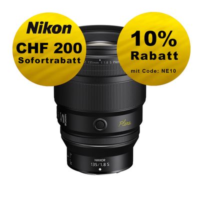 Nikon Z 135mm 1.8 S Plena - ''Swiss Garantie'' - inkl. CHF 200 Sofortrabatt Nikon Z 135mm 1.8 S Plena - ''Swiss Garantie'' - inkl. CHF 200 Sofortrabatt