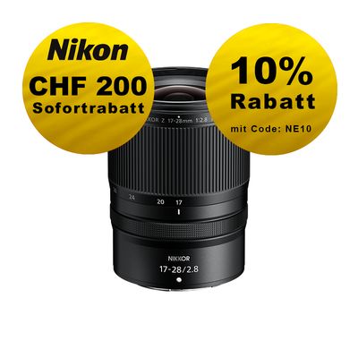 Nikon Z 17-28mm 2.8 - ''Swiss Garantie'' - inkl. CHF 200 Sofortrabatt Nikon Z 17-28mm 2.8 - ''Swiss Garantie'' - inkl. CHF 200 Sofortrabatt