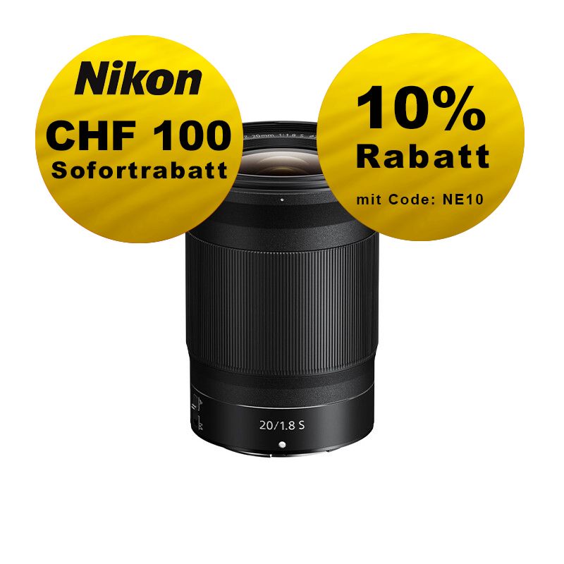 Nikon Z 20mm 1.8 S - ''Swiss Garantie'' - inkl. CHF 100 Sofortrabatt Nikon Z 20mm 1.8 S - ''Swiss Garantie'' - inkl. CHF 100 Sofortrabatt