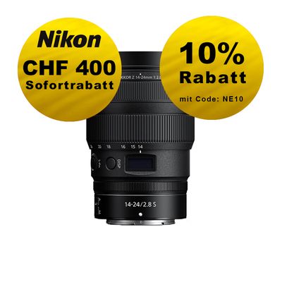 Nikon Z 14-24mm 2.8 S - ''Swiss Garantie'' - inkl. CHF 400 Sofortrabatt Nikon Z 14-24mm 2.8 S - ''Swiss Garantie'' - inkl. CHF 400 Sofortrabatt