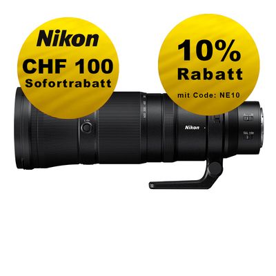 Nikon Z 180-600mm 5.6-6.3 VR - ''Swiss Garantie'' - inkl. CHF 100 Sofortrabatt Nikon Z 180-600mm 5.6-6.3 VR - ''Swiss Garantie'' - inkl. CHF 100 Sofortrabatt