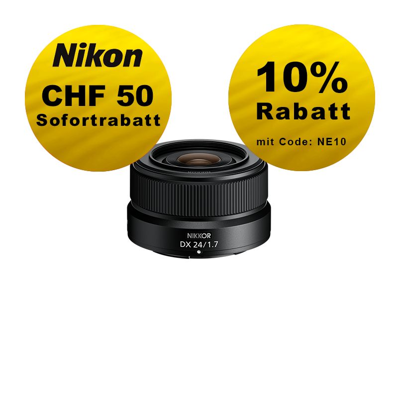 Nikon Z 24mm 1.7 DX - ''Swiss Garantie'' - inkl. CHF 50 Sofortrabatt Nikon Z 24mm 1.7 DX - ''Swiss Garantie'' - inkl. CHF 50 Sofortrabatt