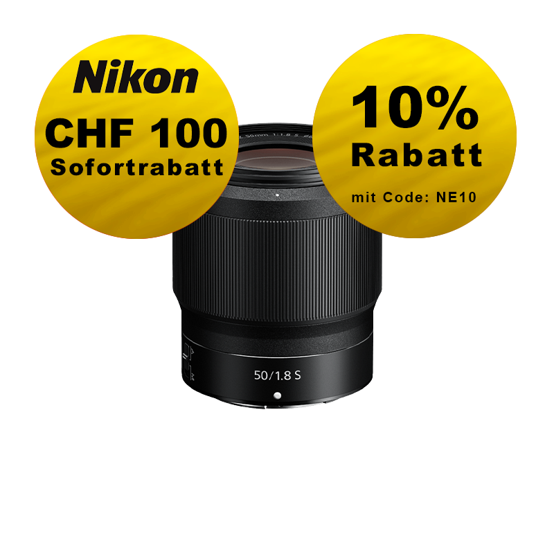 Nikon Z 50mm 1.8 S - ''Swiss Garantie'' - inkl. CHF 100 Sofortrabatt Nikon Z 50mm 1.8 S - ''Swiss Garantie'' - inkl. CHF 100 Sofortrabatt