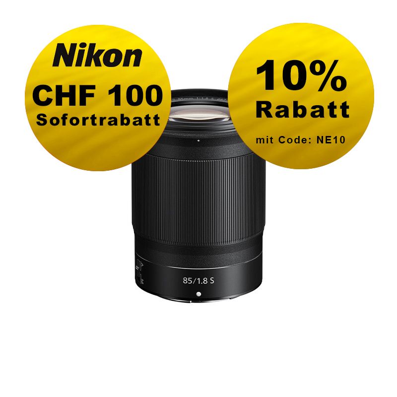 Nikon Z 85mm 1.8 S - ''Swiss Garantie'' - inkl. CHF 100 Sofortrabatt Nikon Z 85mm 1.8 S - ''Swiss Garantie'' - inkl. CHF 100 Sofortrabatt