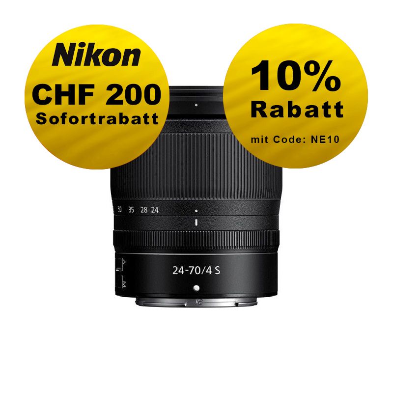 Nikon Z 24-70mm 4.0 S - ''Swiss Garantie'' - inkl. CHF 200 Sofortrabatt Nikon Z 24-70mm 4.0 S - ''Swiss Garantie'' - inkl. CHF 200 Sofortrabatt