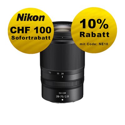Nikon Z 28-75mm 2.8 - ''Swiss Garantie'' - inkl. CHF 100 Sofortrabatt Nikon Z 28-75mm 2.8 - ''Swiss Garantie'' - inkl. CHF 100 Sofortrabatt