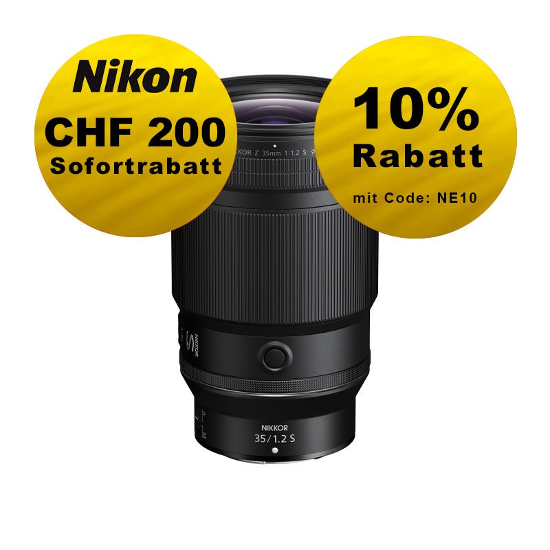 Nikon Z 35mm 1.2 S - ''Swiss Garantie'' - inkl. CHF 200 Sofortrabatt Nikon Z 35mm 1.2 S - ''Swiss Garantie'' - inkl. CHF 200 Sofortrabatt