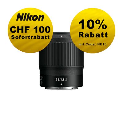 Nikon Z 35mm 1.8 S - ''Swiss Garantie'' - inkl. CHF 100 Sofortrabatt Nikon Z 35mm 1.8 S - ''Swiss Garantie'' - inkl. CHF 100 Sofortrabatt