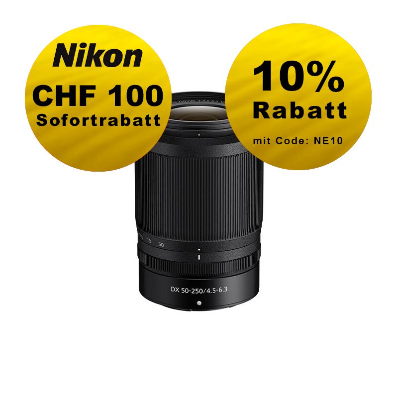 Nikon Z 50-250mm 4.5-6.3 VR DX - ''Swiss Garantie'' - inkl. CHF 100 Sofortrabatt Nikon Z 50-250mm 4.5-6.3 VR DX - ''Swiss Garantie'' - inkl. CHF 100 Sofortrabatt