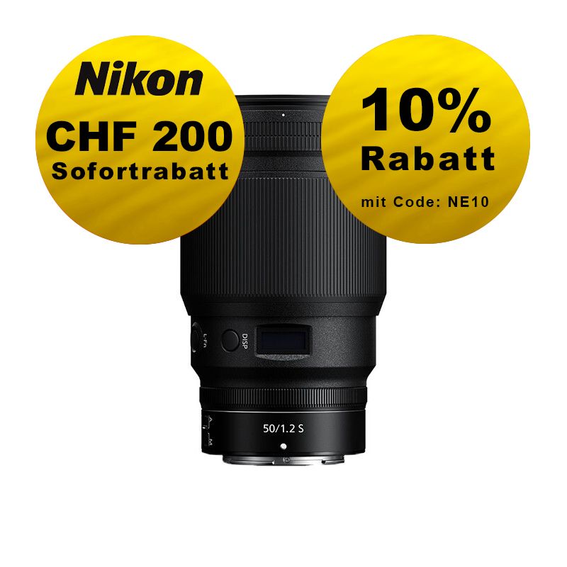 Nikon Z 50mm 1.2 S - ''Swiss Garantie'' - inkl. CHF 200 Sofortrabatt Nikon Z 50mm 1.2 S - ''Swiss Garantie'' - inkl. CHF 200 Sofortrabatt