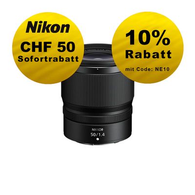 Nikon Z 50mm 1.4 - ''Swiss Garantie'' - inkl. CHF 50 Sofortrabatt Nikon Z 50mm 1.4 - ''Swiss Garantie'' - inkl. CHF 50 Sofortrabatt