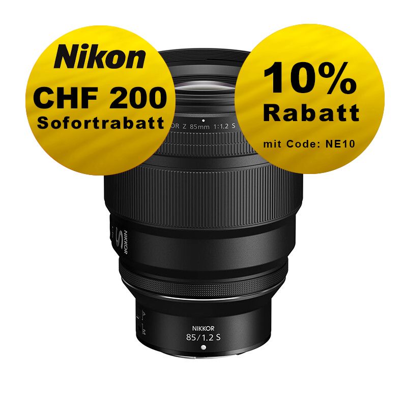 Nikon Z 85mm 1.2 S - ''Swiss Garantie'' - inkl. CHF 200 Sofortrabatt Nikon Z 85mm 1.2 S - ''Swiss Garantie'' - inkl. CHF 200 Sofortrabatt