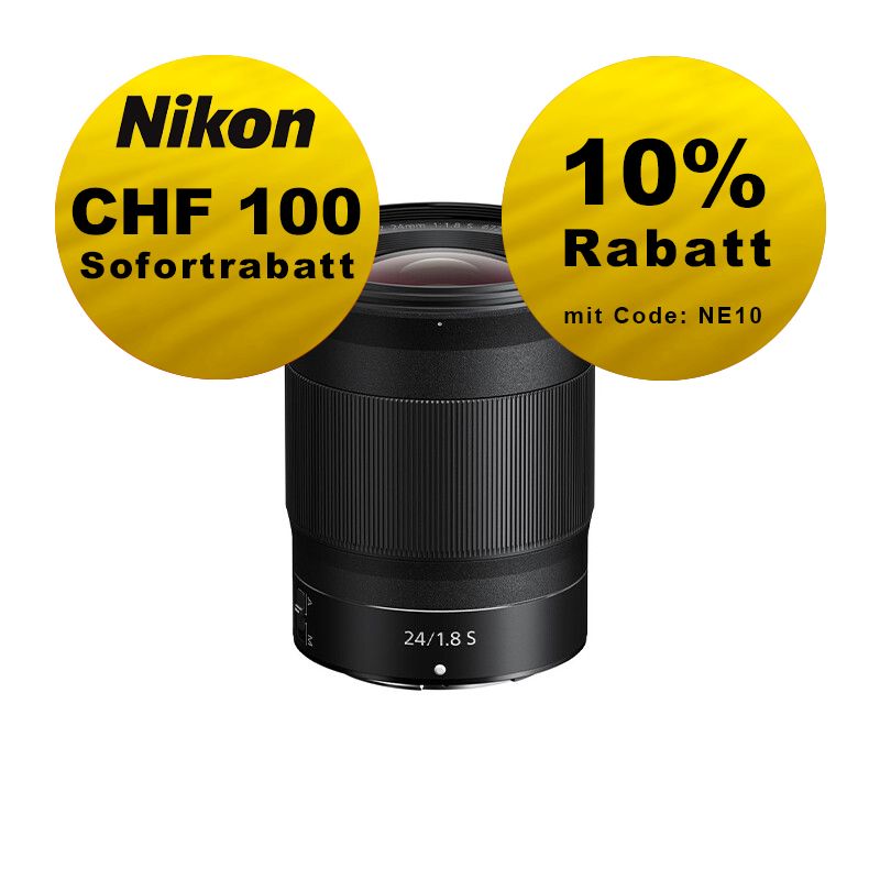 Nikon Z 24mm 1.8 S - ''Swiss Garantie'' - inkl. CHF 100 Sofortrabatt Nikon Z 24mm 1.8 S - ''Swiss Garantie'' - inkl. CHF 100 Sofortrabatt