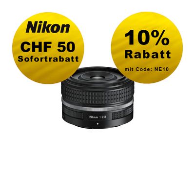 Nikon Z 28mm 2.8 SE - ''Swiss Garantie'' - inkl. CHF 50 Sofortrabatt Nikon Z 28mm 2.8 SE - ''Swiss Garantie'' - inkl. CHF 50 Sofortrabatt