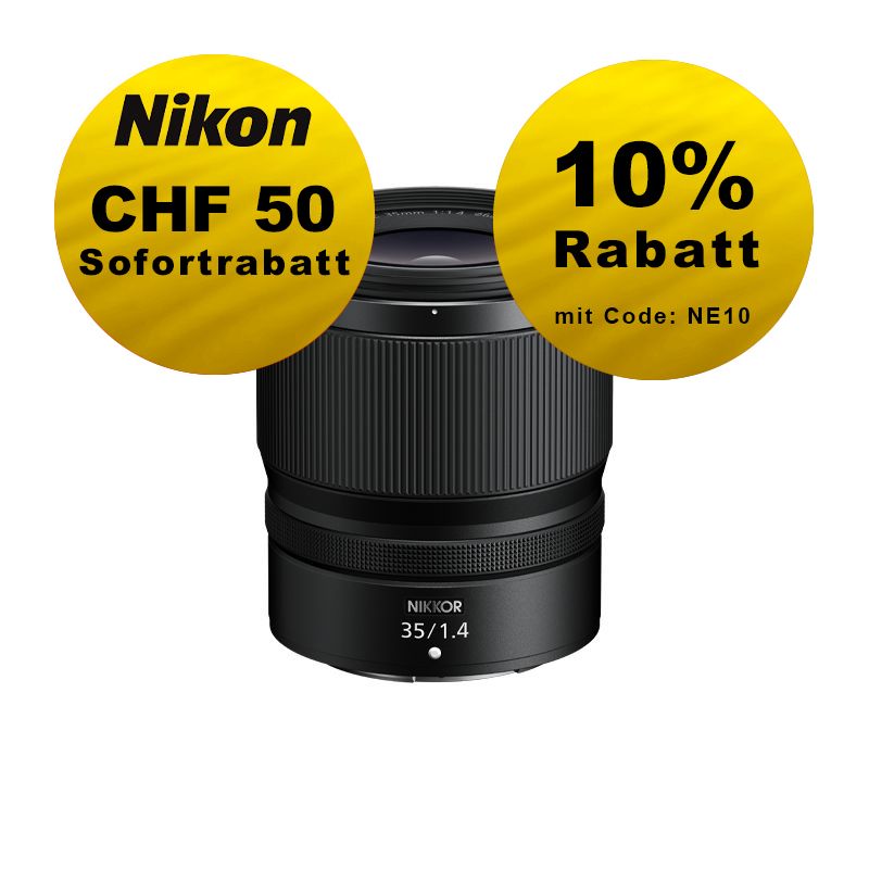 Nikon Z 35mm 1.4 - ''Swiss Garantie'' - inkl. CHF 50 Sofortrabatt Nikon Z 35mm 1.4 - ''Swiss Garantie'' - inkl. CHF 50 Sofortrabatt