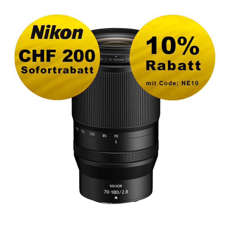 Nikon Z 70-180mm 2.8 - ''Swiss Garantie'' - inkl. CHF 200 Sofortrabatt Nikon Z 70-180mm 2.8 - ''Swiss Garantie'' - inkl. CHF 200 Sofortrabatt