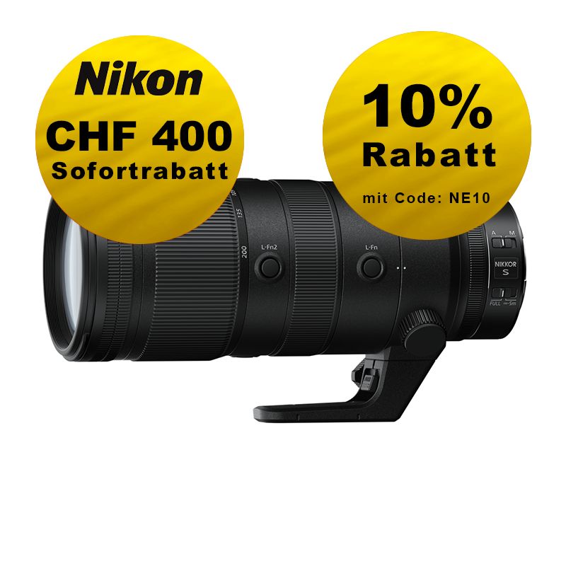 Nikon Z 70-200mm 2.8 S VR - ''Swiss Garantie'' - inkl. CHF 400 Sofortrabatt Nikon Z 70-200mm 2.8 S VR - ''Swiss Garantie'' - inkl. CHF 400 Sofortrabatt
