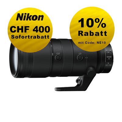 Nikon Z 70-200mm 2.8 S VR - ''Swiss Garantie'' - inkl. CHF 400 Sofortrabatt Nikon Z 70-200mm 2.8 S VR - ''Swiss Garantie'' - inkl. CHF 400 Sofortrabatt