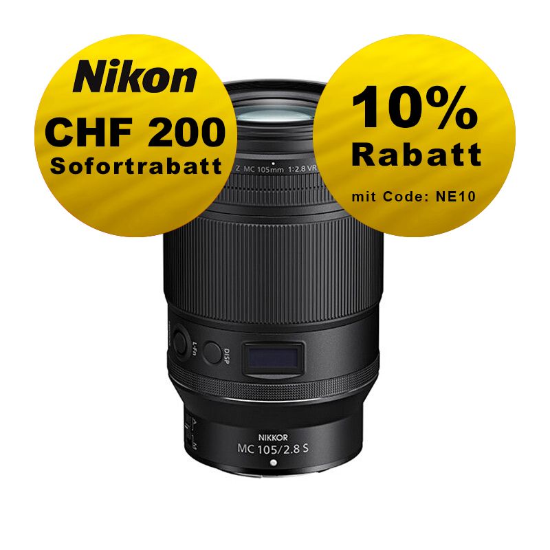 Nikon Z MC 105mm 2.8 VR S - ''Swiss Garantie'' - inkl. CHF 200 Sofortrabatt Nikon Z MC 105mm 2.8 VR S - ''Swiss Garantie'' - inkl. CHF 200 Sofortrabatt