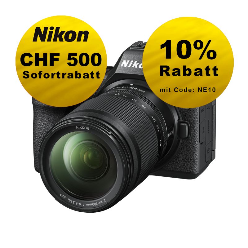 Nikon Z6III Kit mit 24-200mm 4.0 - 6.3 VR - ''Swiss Garantie'' - inkl. CHF 500 Sofortrabatt Nikon Z6III Kit mit 24-200mm 4.0 - 6.3 VR - ''Swiss Garantie'' - inkl. CHF 500 Sofortrabatt