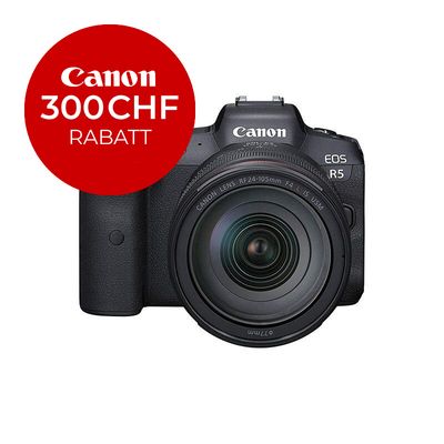 Canon EOS R5 Kit mit 24-105mm 4.0 - ''Premium Garantie'' - inkl. CHF 300 Sofortrabatt Canon EOS R5 Kit mit 24-105mm 4.0 - ''Premium Garantie'' - inkl. CHF 300 Sofortrabatt