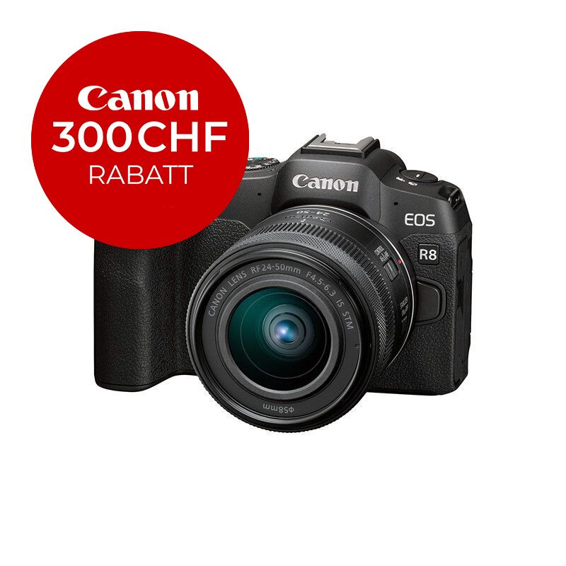 Canon EOS R8 Kit mit 24-50mm 4.5-6.3 - ''Premium Garantie'' - inkl. CHF 300 Sofortrabatt Canon EOS R8 Kit mit 24-50mm 4.5-6.3 - ''Premium Garantie'' - inkl. CHF 300 Sofortrabatt