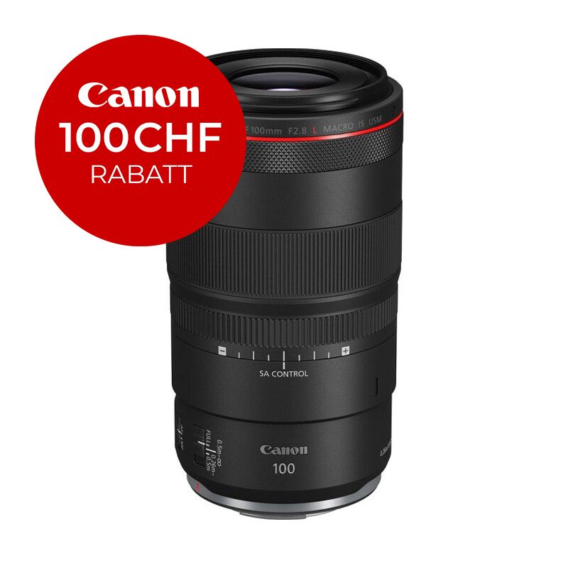 Canon RF 100mm 2.8 L Macro IS USM - ''Premium Garantie'' - inkl. CHF 100 Sofortrabatt Canon RF 100mm 2.8 L Macro IS USM - ''Premium Garantie'' - inkl. CHF 100 Sofortrabatt