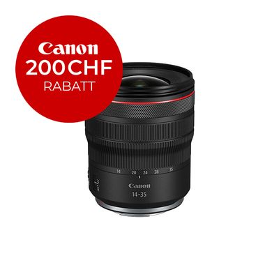 Canon RF 14-35mm 4.0 L IS USM - ''Premium Garantie'' - inkl. CHF 200 Sofortrabatt Canon RF 14-35mm 4.0 L IS USM - ''Premium Garantie'' - inkl. CHF 200 Sofortrabatt
