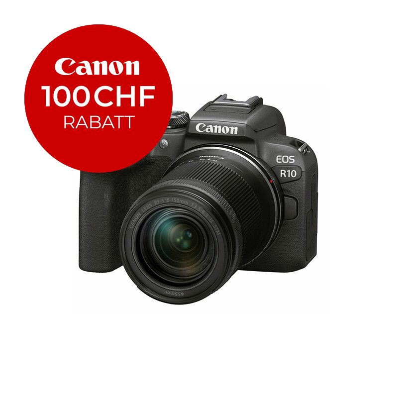 Canon EOS R10 Kit mit 18-150mm 3.5-6.3 - inkl. CHF 100 Sofortrabatt Canon EOS R10 Kit mit 18-150mm 3.5-6.3 - inkl. CHF 100 Sofortrabatt