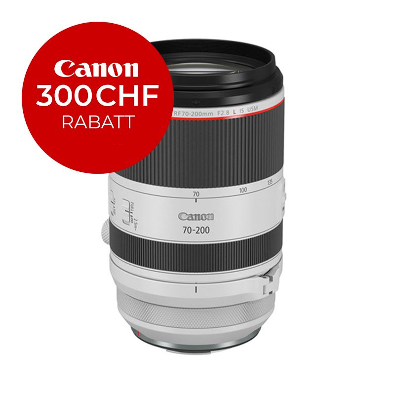 Canon RF 70-200mm 2.8 L IS USM - ''Premium Garantie'' - inkl. CHF 300 Sofortrabatt Canon RF 70-200mm 2.8 L IS USM - ''Premium Garantie'' - inkl. CHF 300 Sofortrabatt