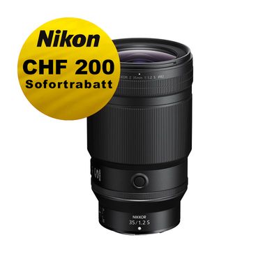 Nikon Z 35mm 1.2 S - ''Swiss Garantie'' - inkl. CHF 200 Sofortrabatt Nikon Z 35mm 1.2 S - ''Swiss Garantie'' - inkl. CHF 200 Sofortrabatt