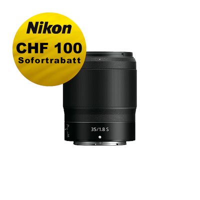 Nikon Z 35mm 1.8 S - ''Swiss Garantie'' - inkl. CHF 100 Sofortrabatt Nikon Z 35mm 1.8 S - ''Swiss Garantie'' - inkl. CHF 100 Sofortrabatt