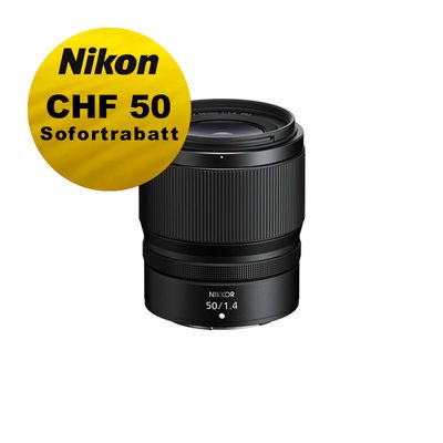 Nikon Z 50mm 1.4 - ''Swiss Garantie'' - inkl. CHF 50 Sofortrabatt Nikon Z 50mm 1.4 - ''Swiss Garantie'' - inkl. CHF 50 Sofortrabatt